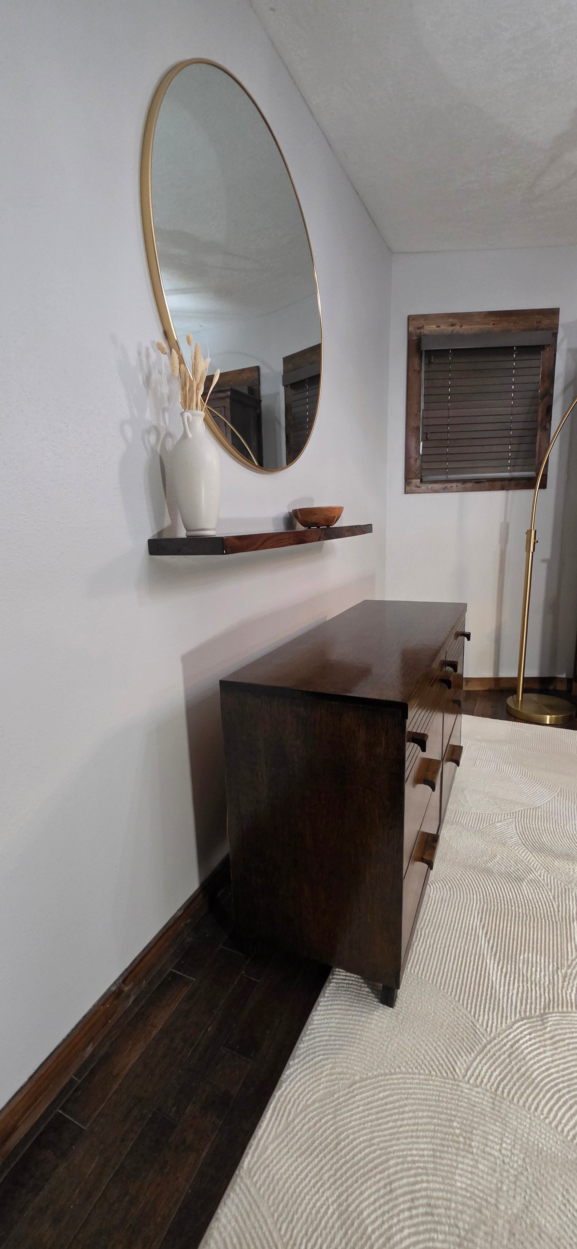 Mid-century oak dresser side view