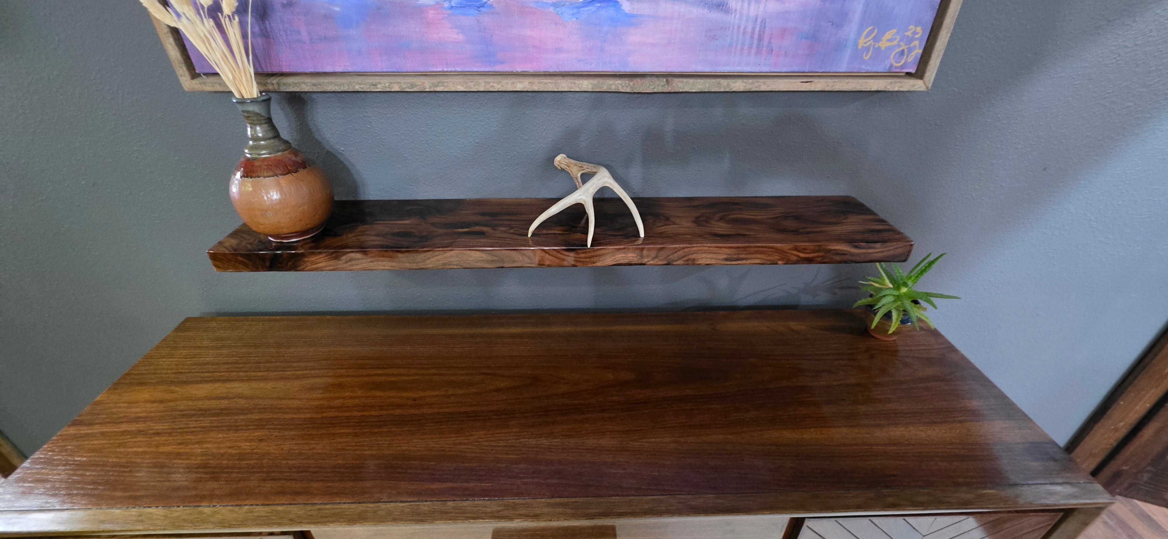 Restored walnut mid-century top finished with Waterlox
